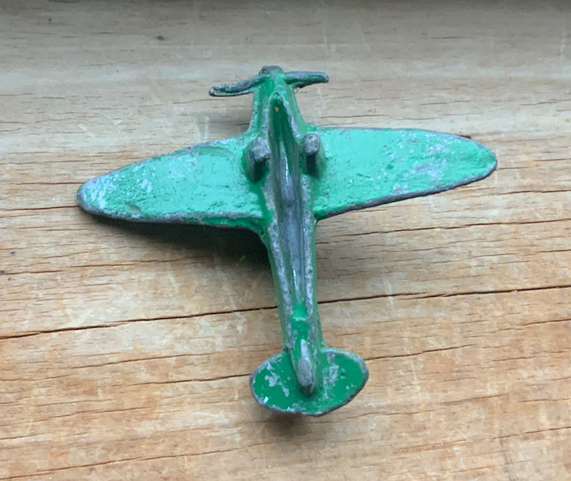 Vintage lead plane toy, possibly New Zealand made